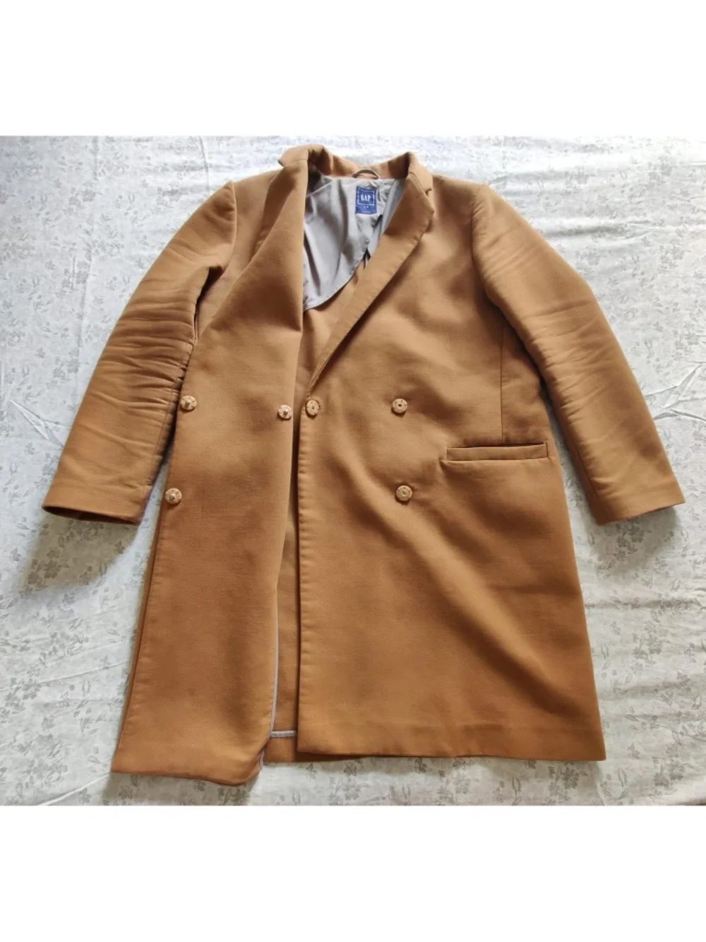 GAP Light Brown Lapel-Collar Long Dress Coat – XL - Picture 5 of 12